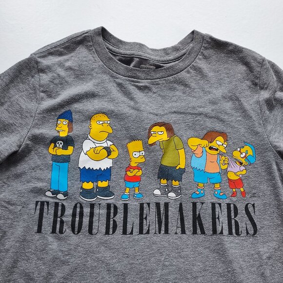 The Simpsons Troublemakers T-shirt boys size L (10-12) grey with graphic design - Picture 2 of 7